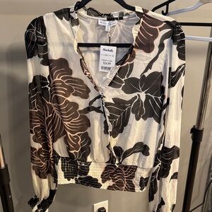 Marshalls Stylish Black and Brown Floral Blouse